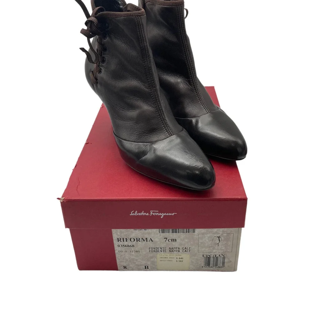 Salvatore Ferragamo fondente nappa calf boot